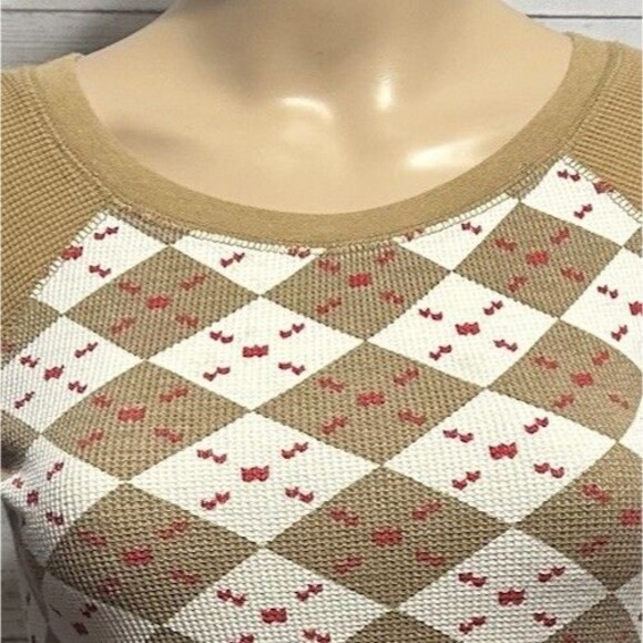 XXI Argyle Thermal Raglan Top - Picture 2 of 13
